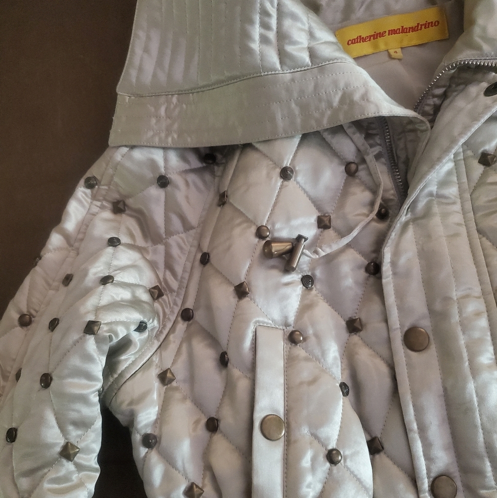💯Catherine Malandrino Studded Bomber Jacket - Picture 2 of 16